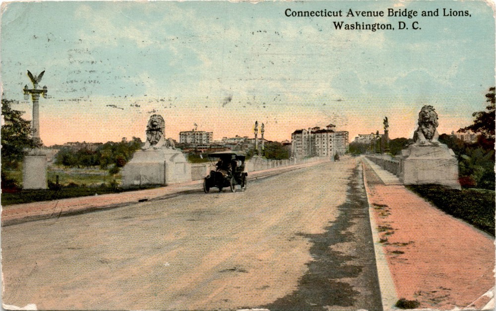 Connecticut Avenue Bridge, Lions, Washington D.C., Rock Creek Park, Postcard