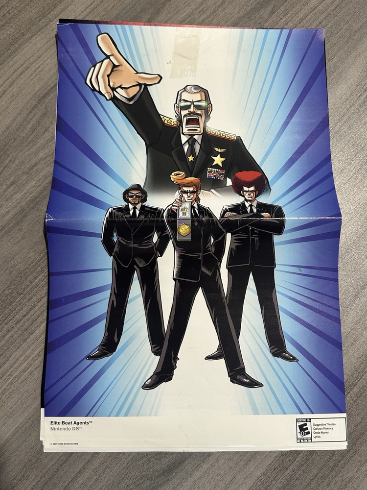 2007 Official Elite Beat Agents Double Sided Poster Nintendo DS 10x16