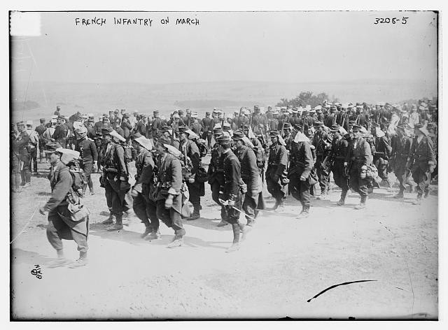 Photo:French Infantry on march,Military,men,Bain News Service