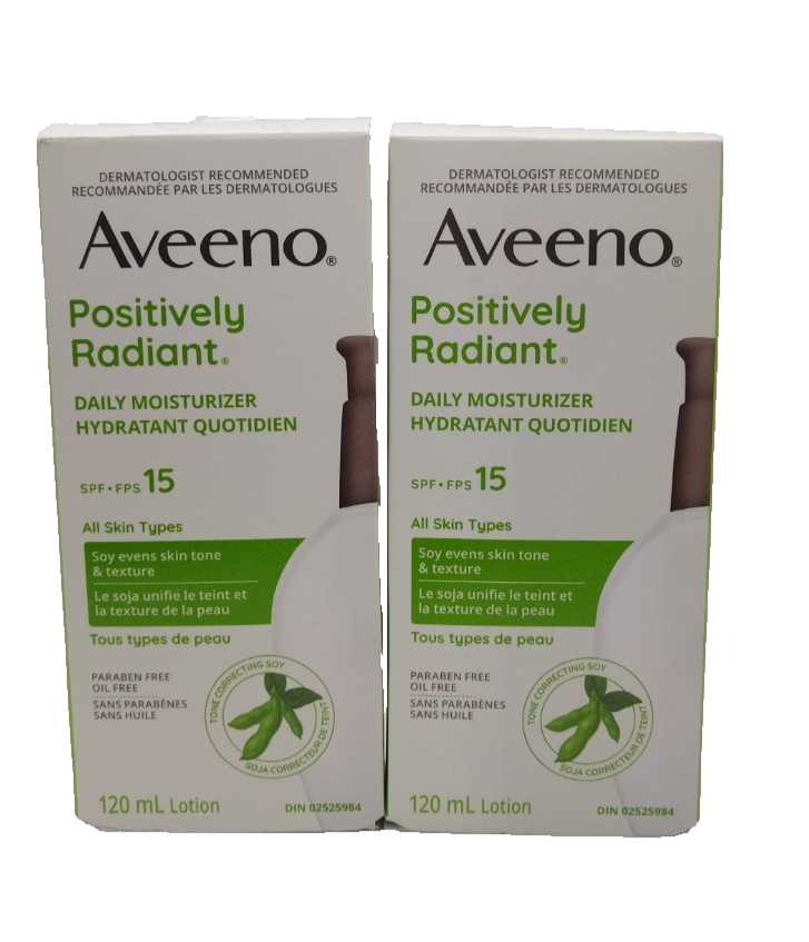 2X! Aveeno Positively Radiant SPF 15 Daily Moisturizer 120ml EXP 2026+