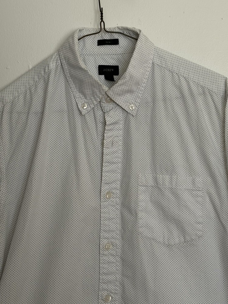 J.CREW Men’s Slim Fit M Woven Button-Down Polka Dot Long Sleeve Shirt
