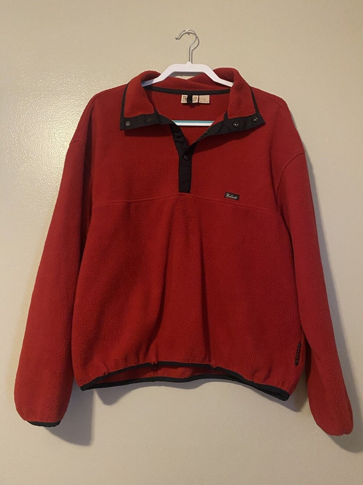Vintage Woolrich Sweater Men’s Fleece L 1/4 Snap Mock Neck