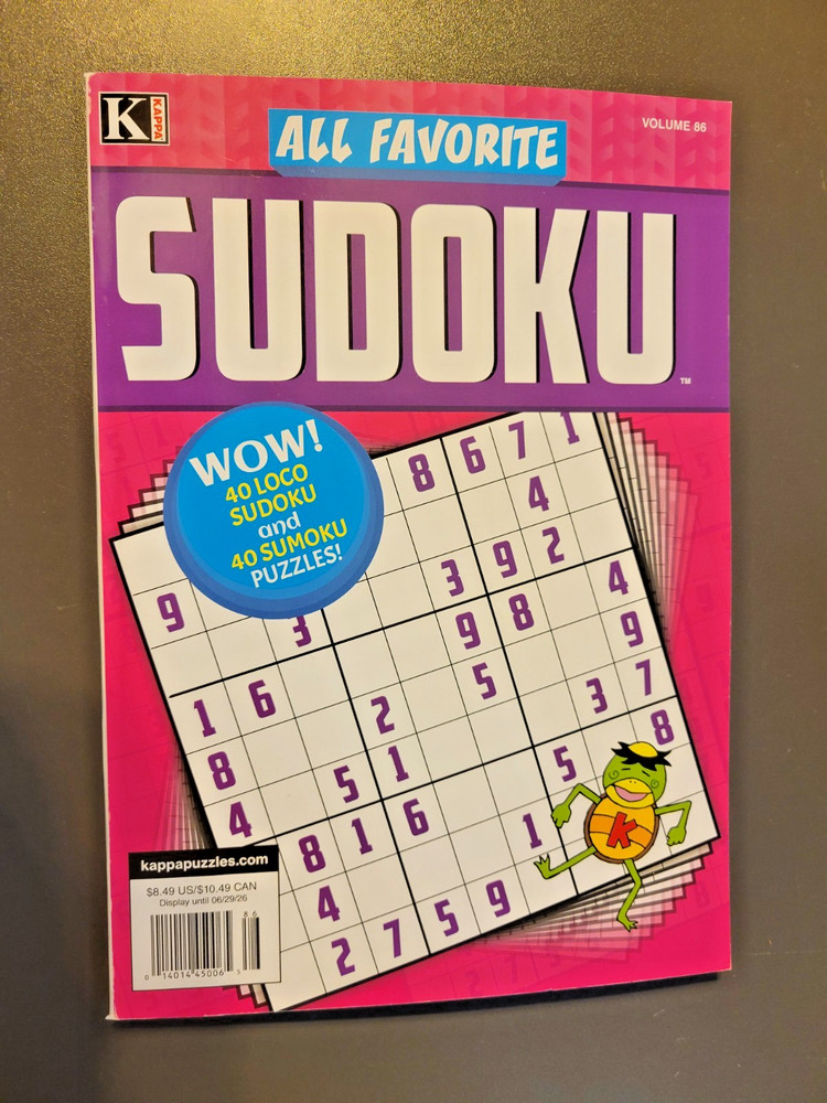 All Favorite Sudoku Puzzle Book by Kappa-With 40 Loco Sudoku & 40 Sumoku Puzzles