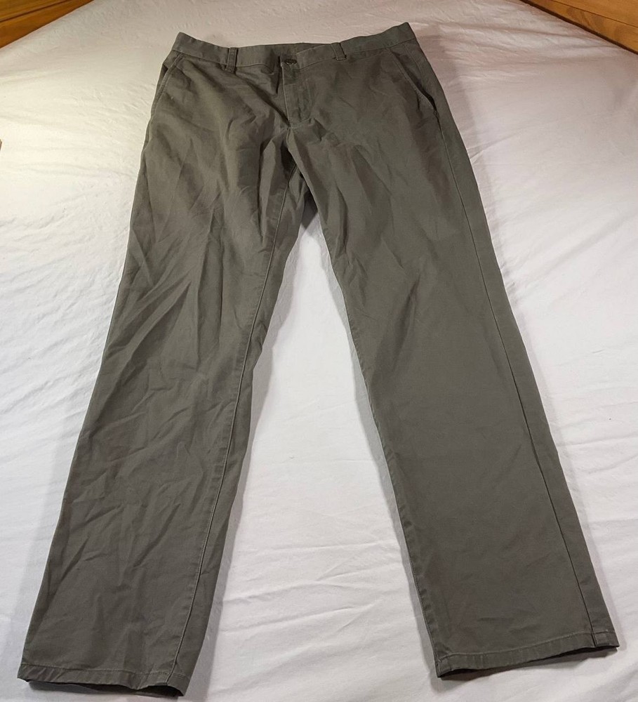 Bonobos Stretch Washed Chino Pants Green Slim Straight Mens Size 32X32 Preppy