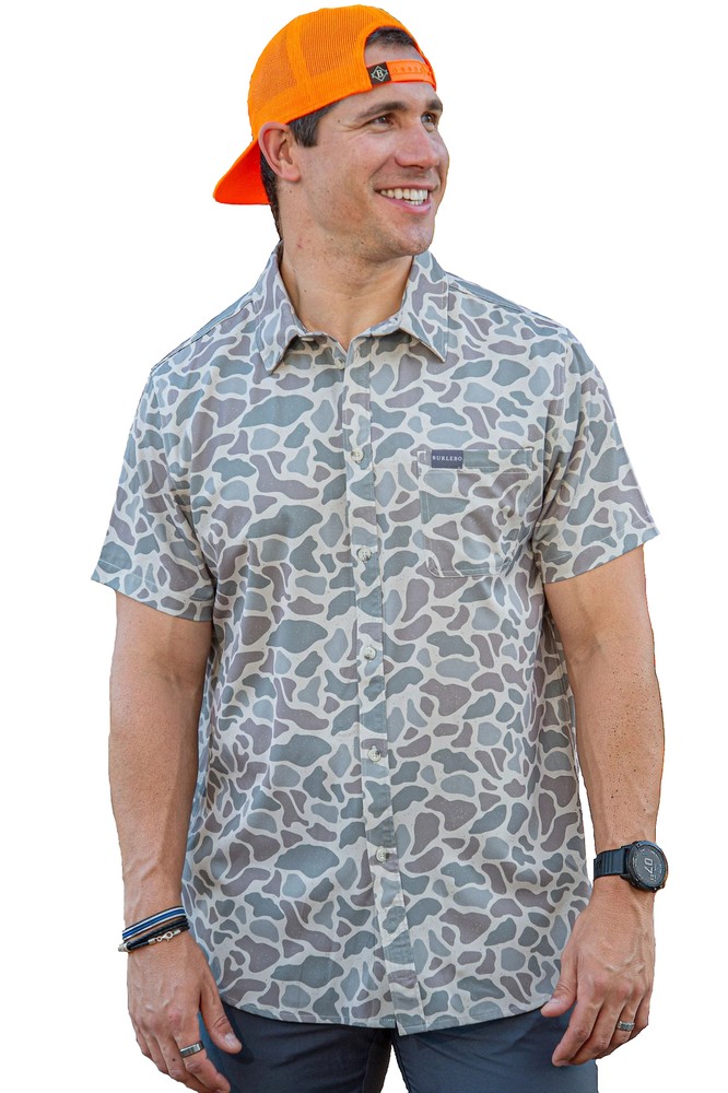 Burlebo Men's Performance Short Sleeve Button Up Shirt