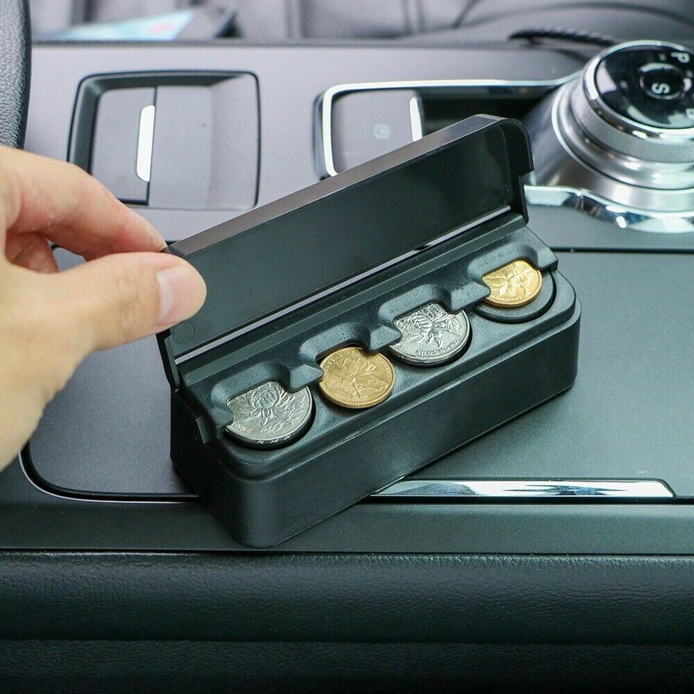 1Pc Portable Plastic Car Coin Holder Organizer Mini Storage Box Accessory