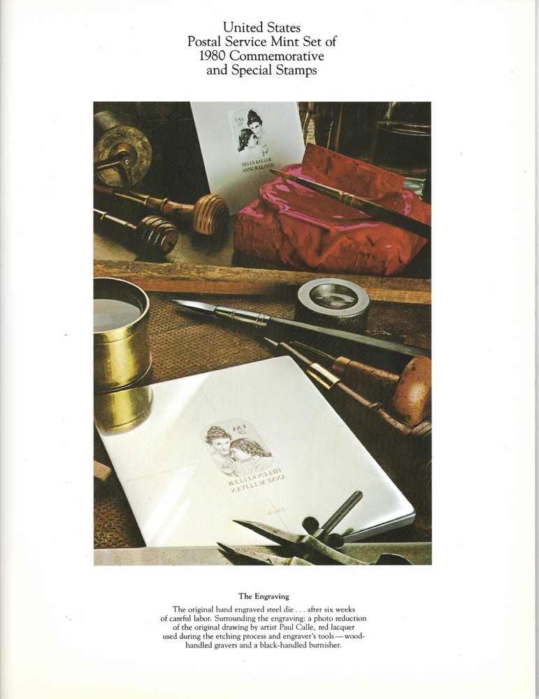 1980 US Mint Stamp Set with National Letter Writing Week Plate Block