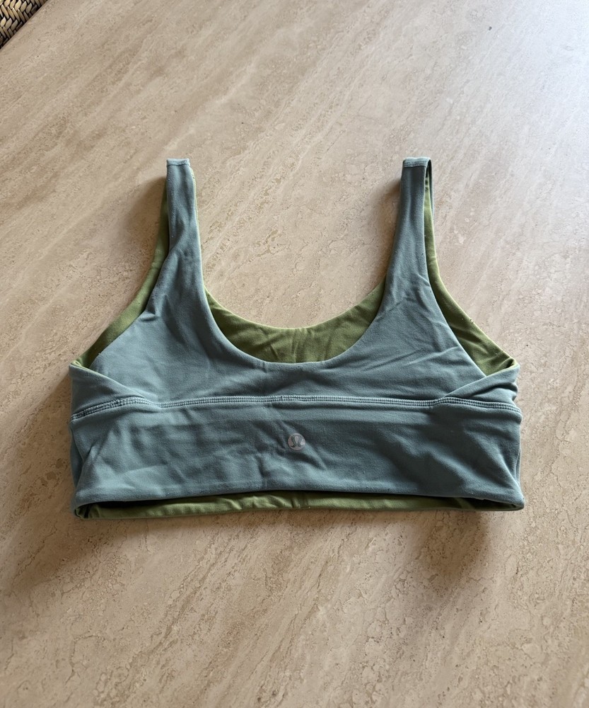 Lululemon Align Reversible Sports Bra Light Support Tidewater Green Nulu Size 8