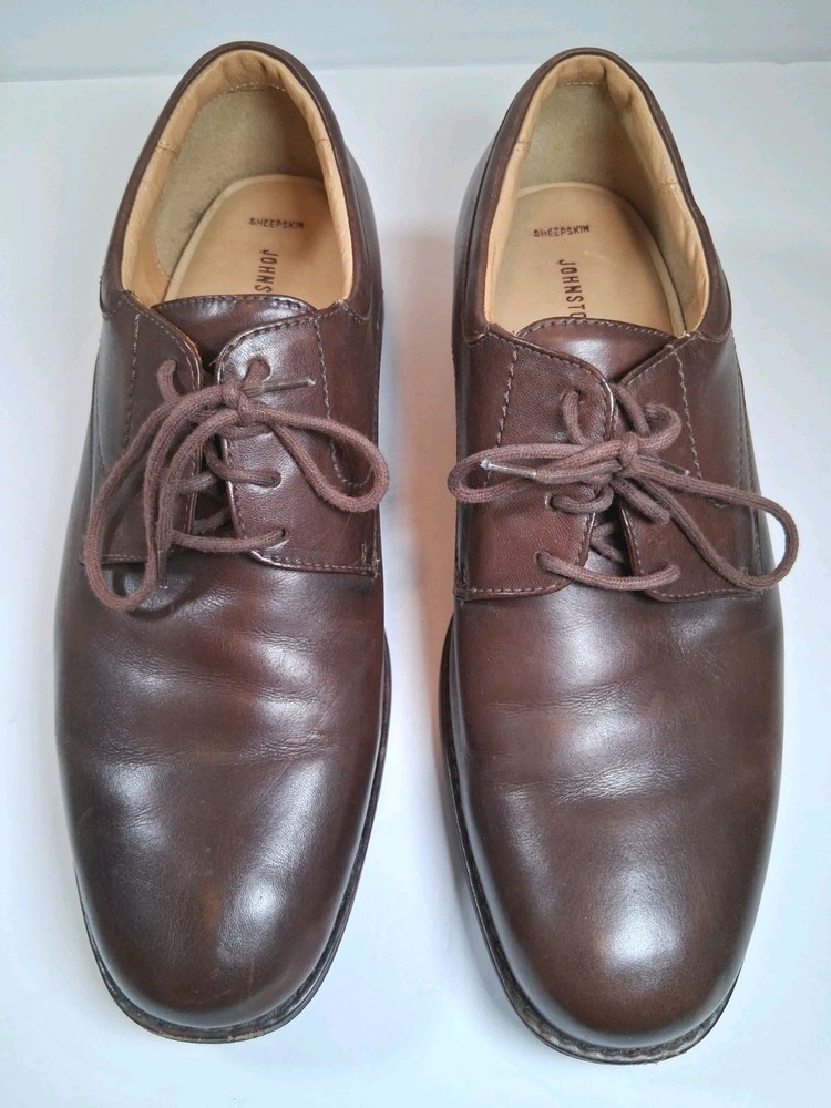 Johnston & Murphy Men’s Brown Leather Oxford Dress Shoes 9.5 M Sheepskin