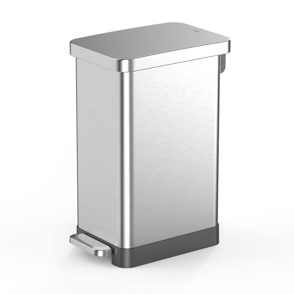 50L/13Gal Heavy Duty Hands-Free Stainless Steel Commercial/Kitchen Step Trash...