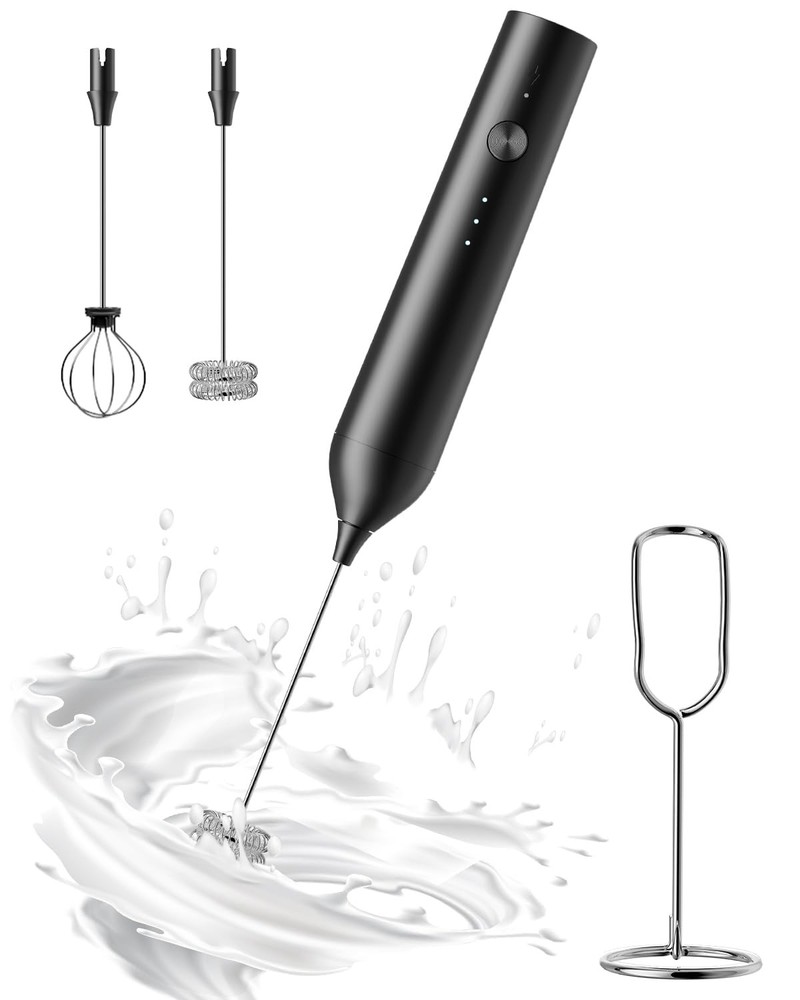 Handheld Rechargeable Milk Frother with Stand for Coffee and Latte