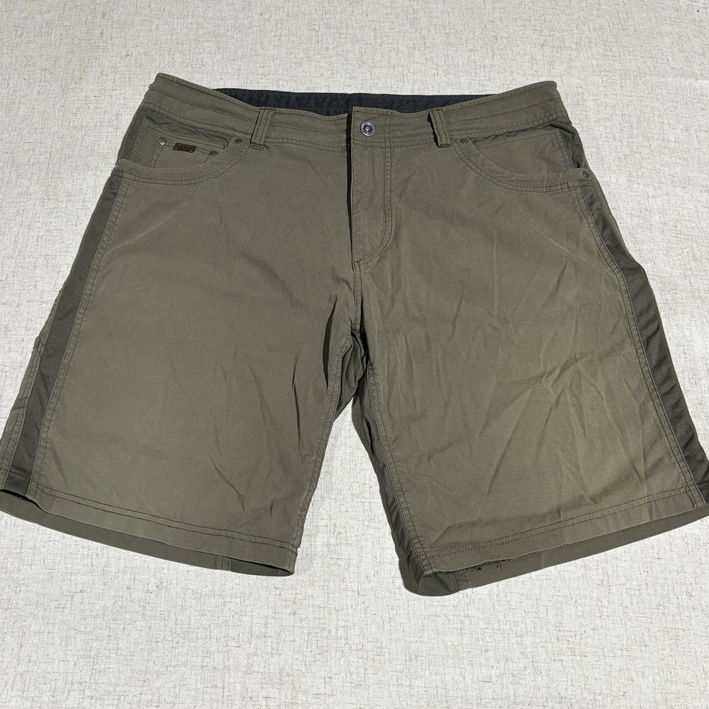 KUHL Mens Hiking Shorts Size 38 Olive Outdoor Utility Stretch Casual