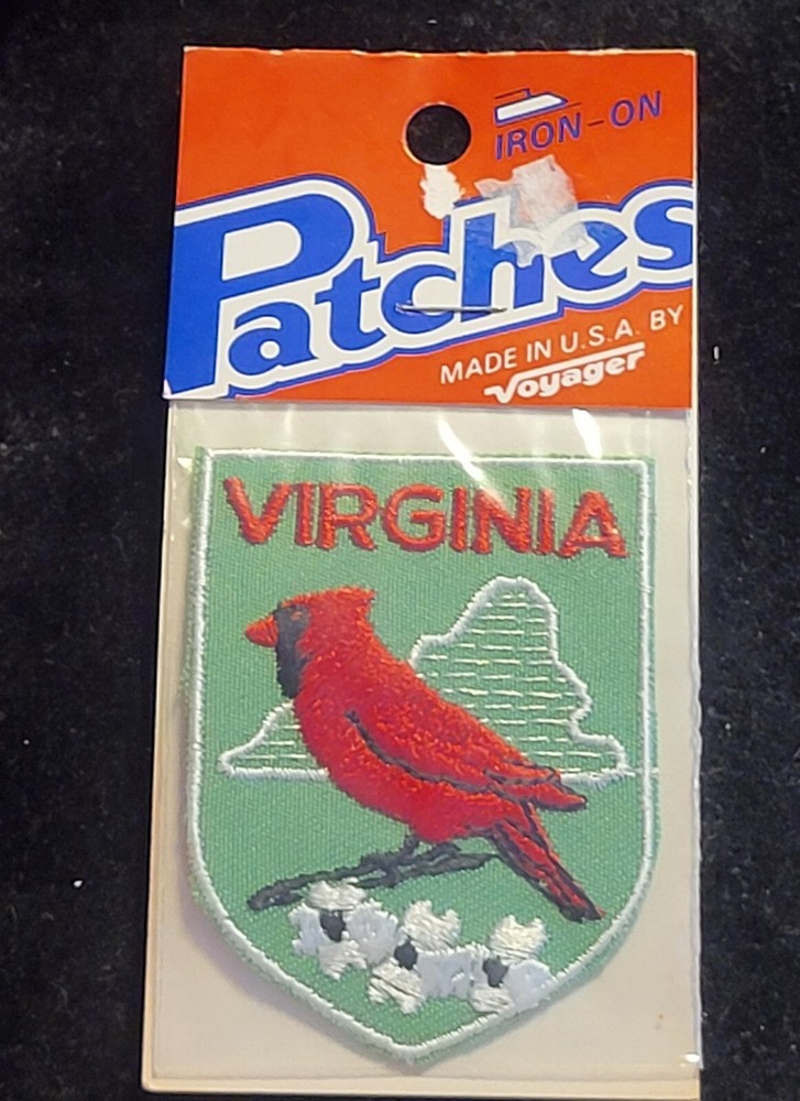 Vintage on Card Virginia VA Travel Souvenir Iron On Patch State USA Voyager