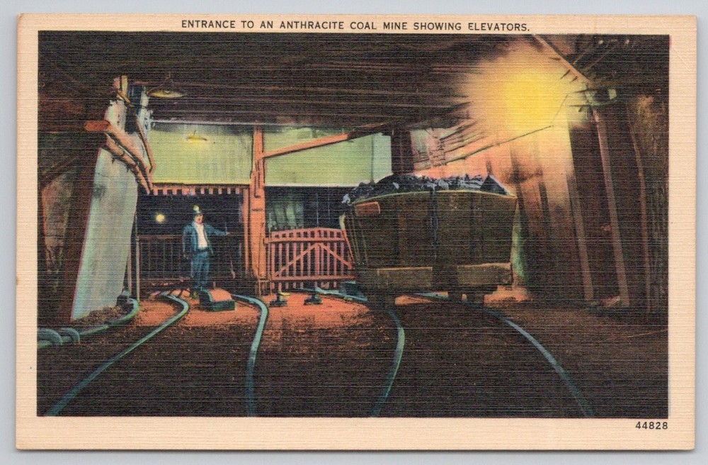 Vintage Anthracite Coal Mine Entrance Elevators Scranton PA Postcard