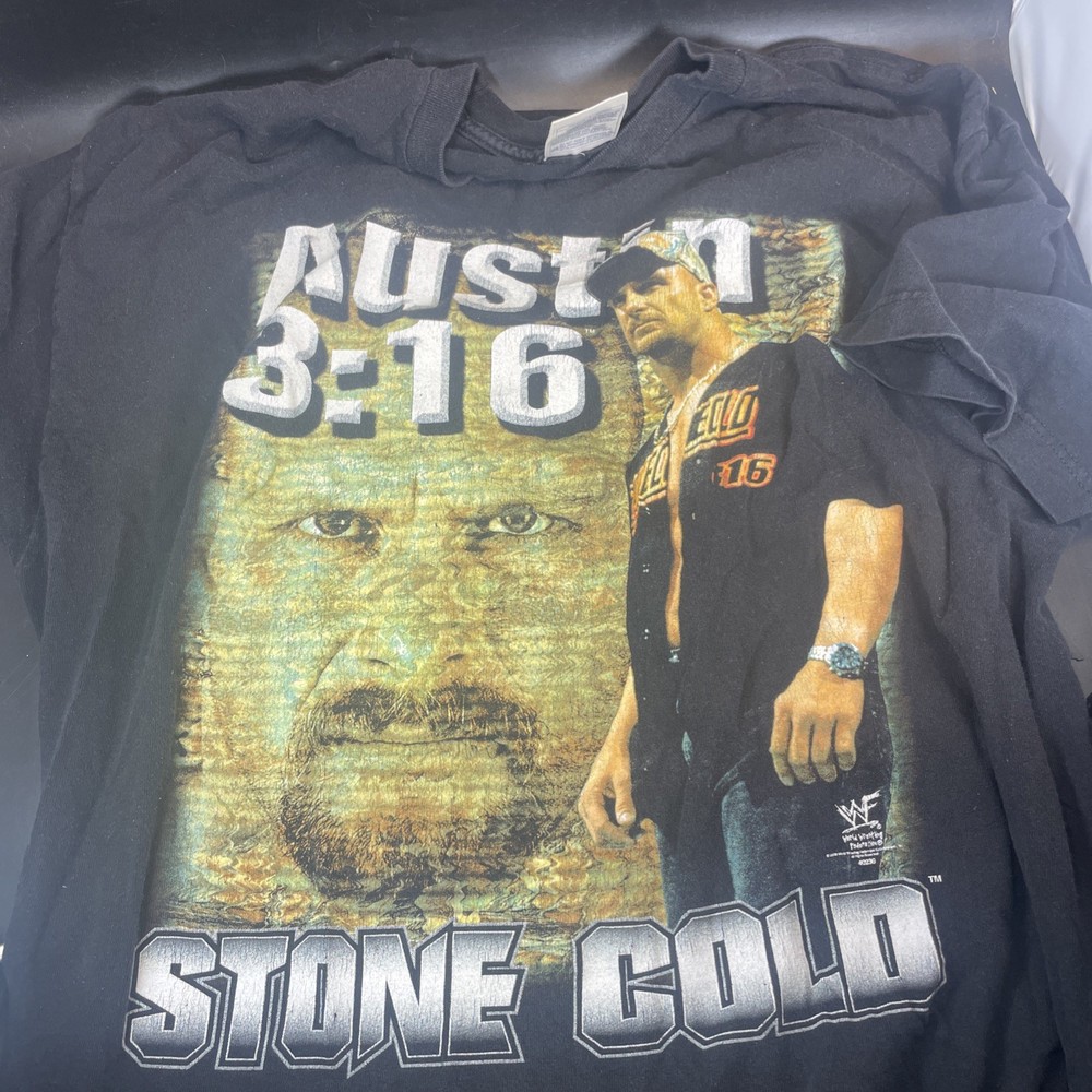 Y2K Vintage Stone cold steve austin 3:16 Expect No Mercy WWF t shirts Size XL