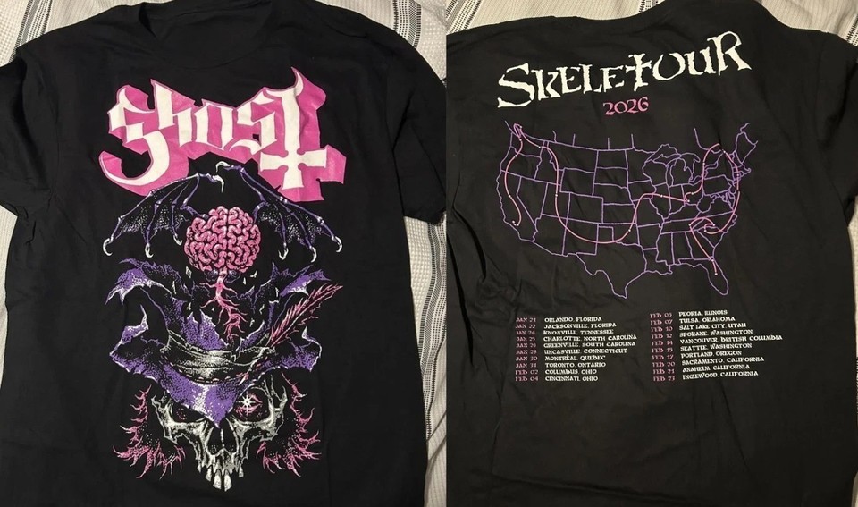 Ghost Band Skeletour World Tour 2026 Tour Dates T-shirt T tshirt