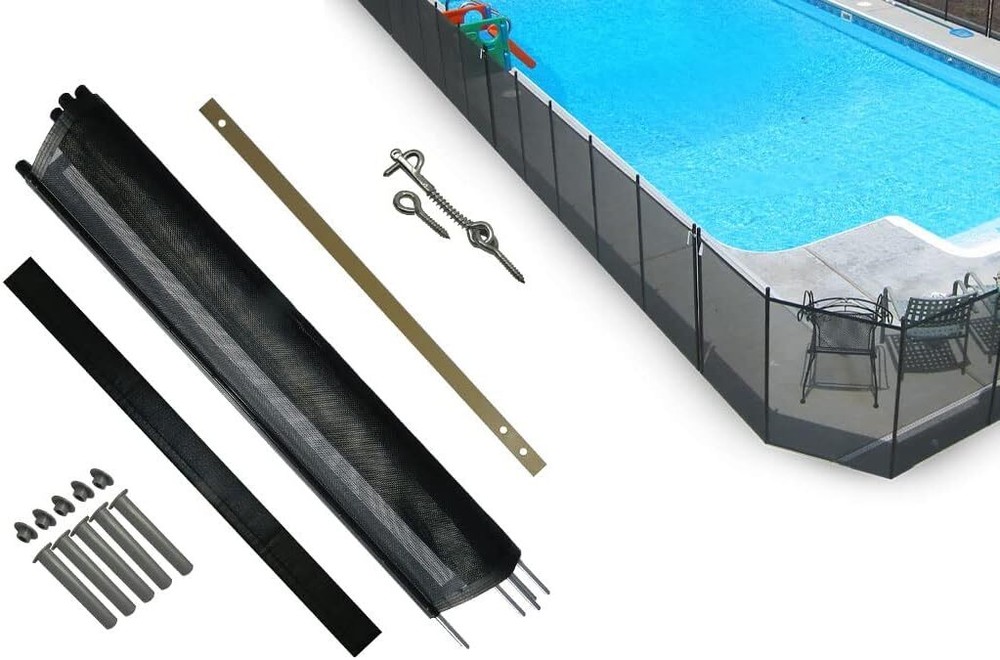 Life Saver Fencing 4x12-Foot Black DIY Pool Fence Section Kit