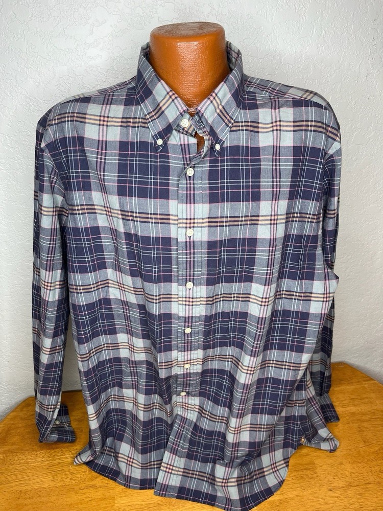 Men's Polo by Ralph Lauren Slim Fit L/S Button Front Shirt 18 - 2XL XXL - Plaid