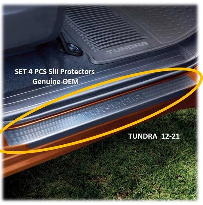 SET 4 PCS Sill Protectors Genuine OEM 2012-2021 Toyota Tundra Crew Max Door