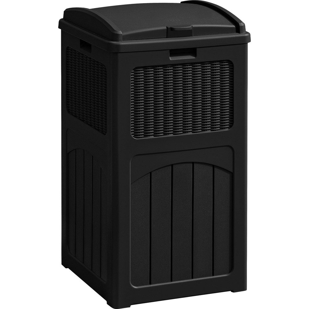 Greesum 33 Gallon Outdoor Trash Can with Lid, Waterproof Resin Garbage Bin fo...