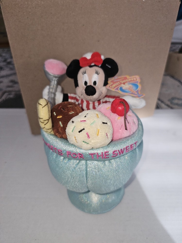 Disney Store Sweet Shop Minnie Ice Cream Sundae Plush Stuffed Toy
