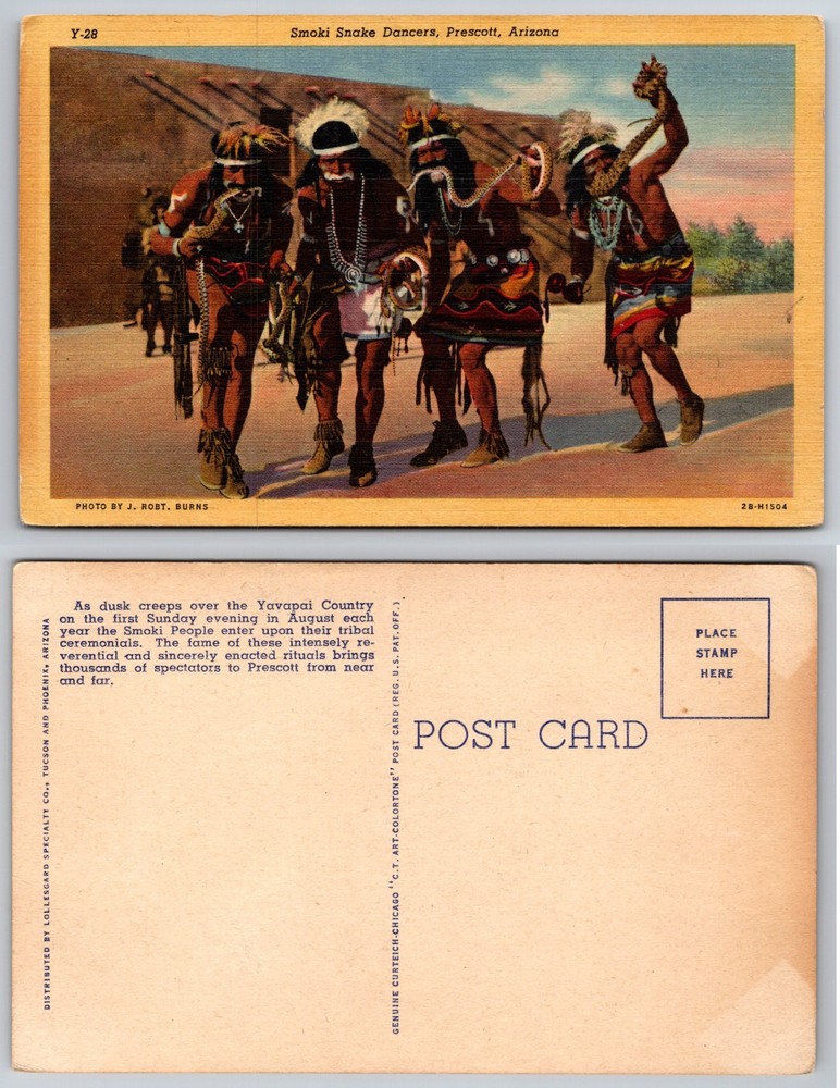 Smoki Snake Dancers Prescott Arizona Postcard