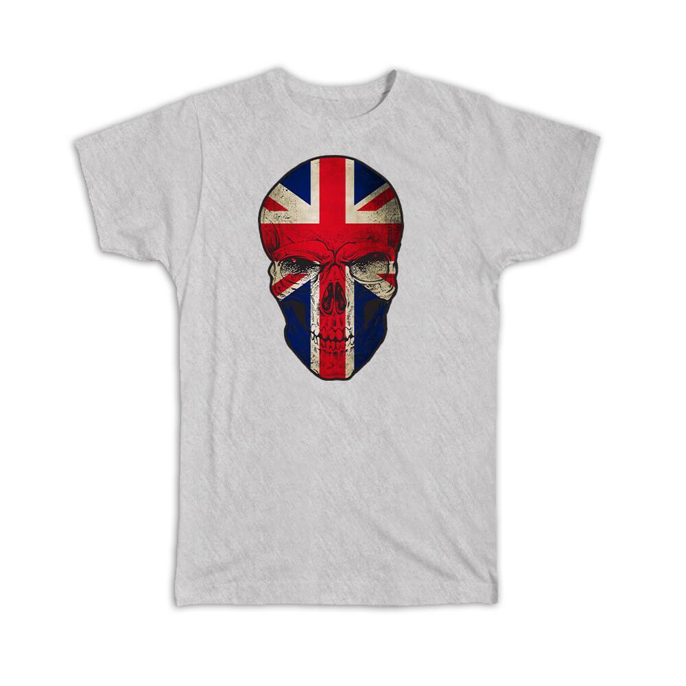 UK Flag Skull T-Shirt - British National Colors Design