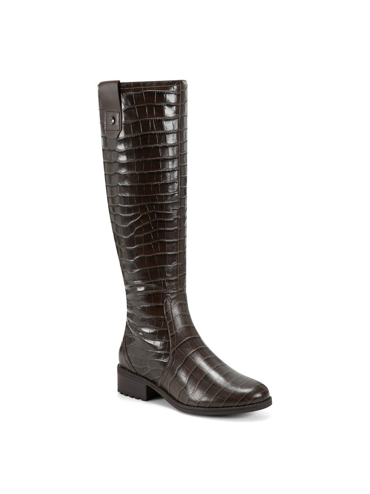 EASY SPIRIT Womens Black Zipper Rhonda Round Toe Block Heel Riding Boot 7 M
