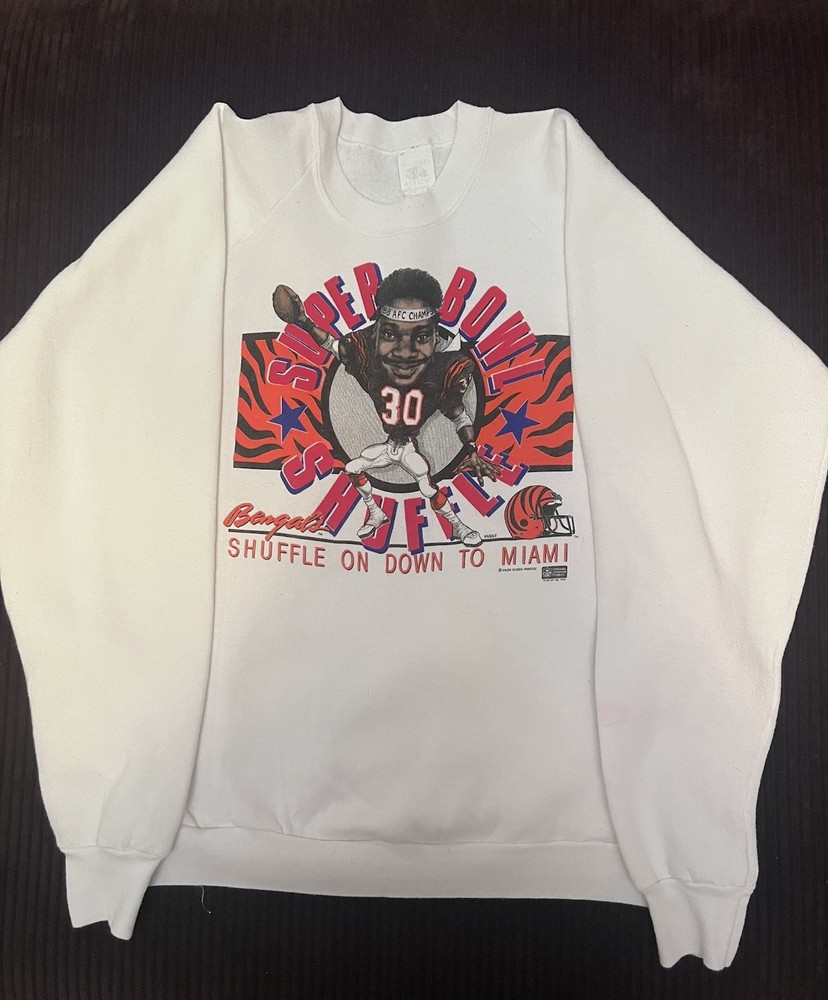 Vintage Cincinnati Bengals 1988 Super Bowl Shuffle Crewneck Shirt Size X-Large