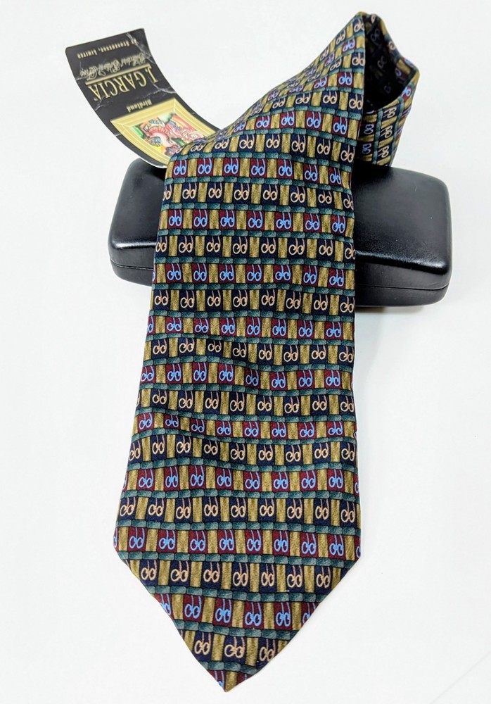 J. Garcia Birdland  Men’s Silk Tie Limited Collectors Edition Gold Purple Green