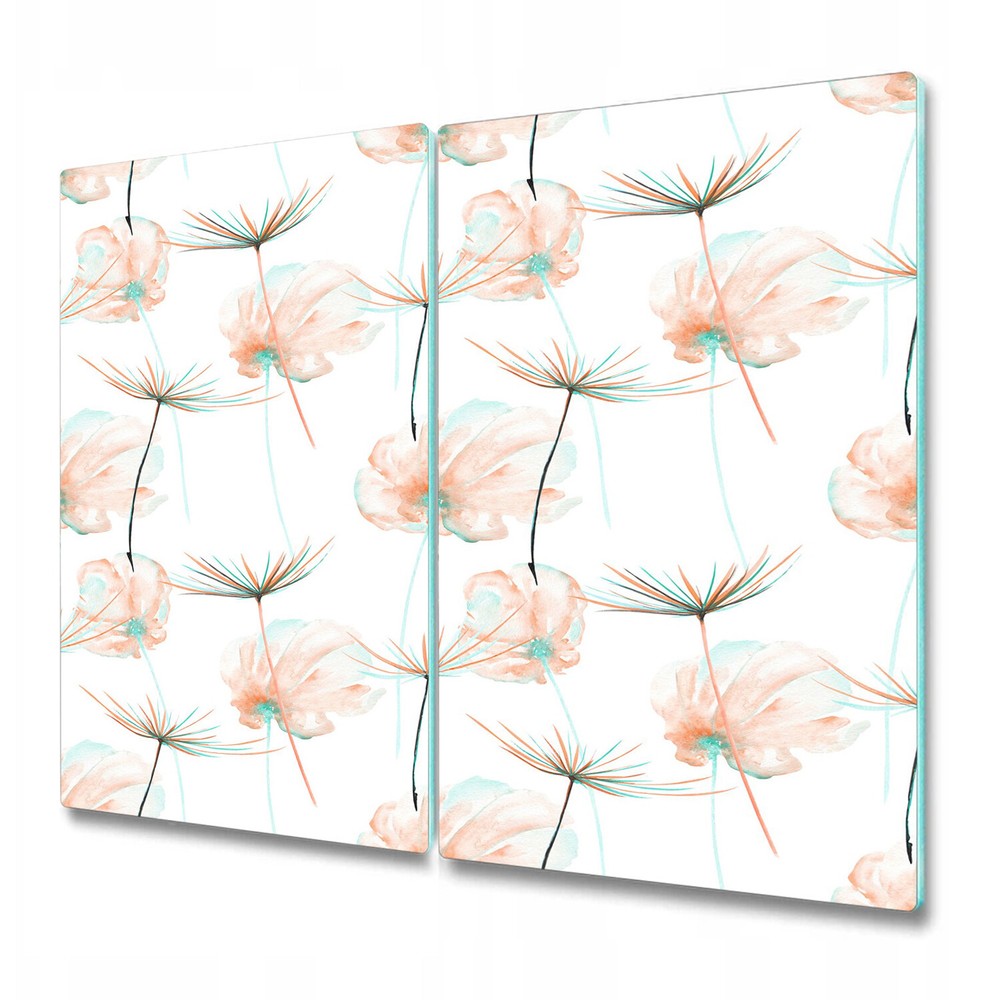 Glass Worktop Saver Kitchen Dandelion seed Watercolour dandelion art 2x30x52
