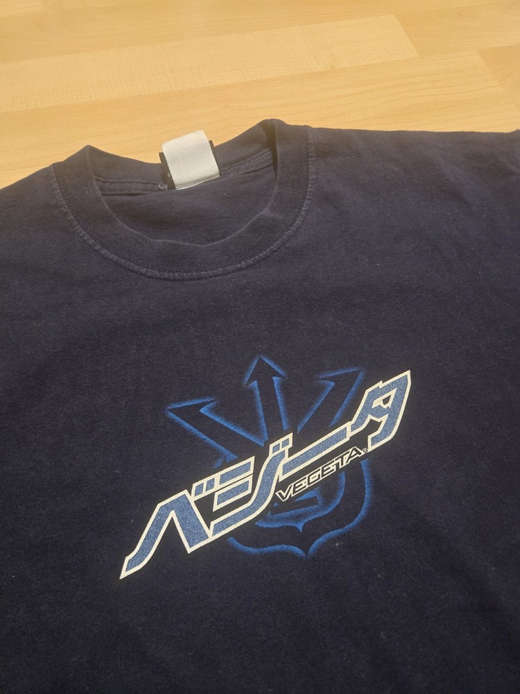 Vintage 2001 Dragon Ball Z Super Saiyan Vegeta Shirt Navy Blue Men’s Medium