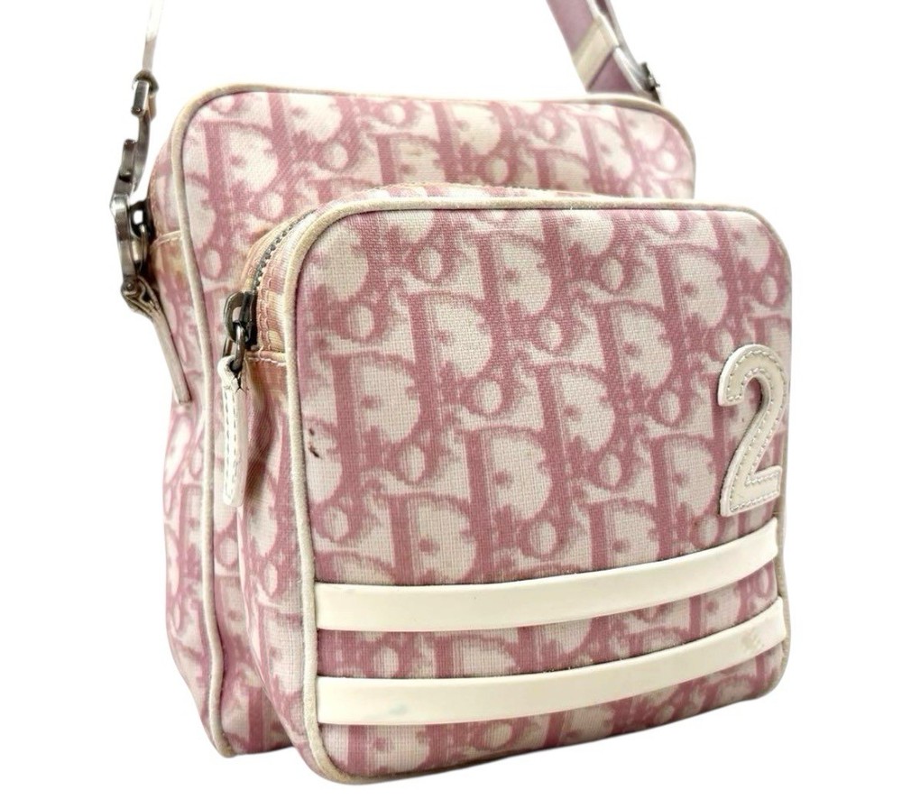Dior Pink Trotter Sacoche Leather Shoulder Crossbody Bag  