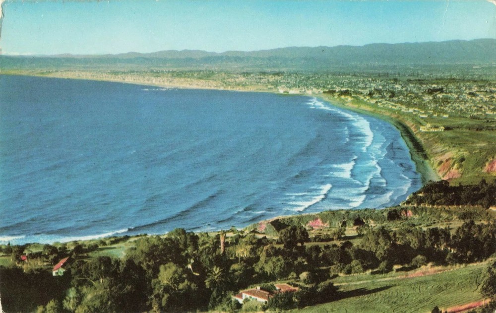 Aerial View - Los Angeles County West Coast Beaches - California CA - Postcard