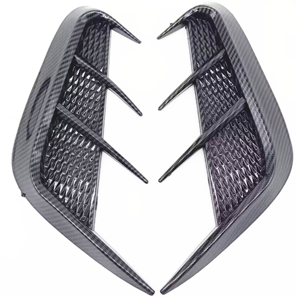 Carbon Fiber Look Side Fender Vent Air Wing Cover Trim Car Exterior Accessories