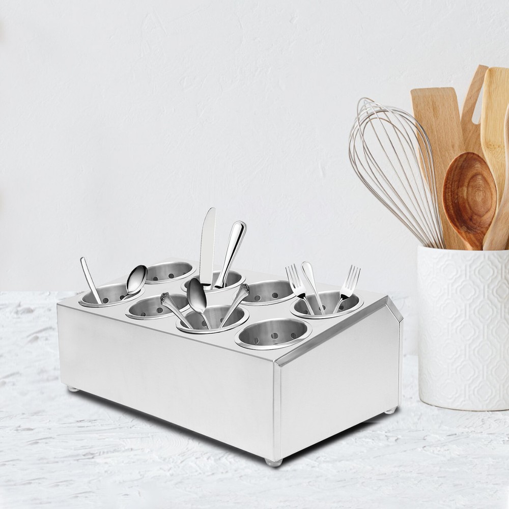 8 Holes Stainless Steel Kitchen Utensil Holder, Kitchen Caddy, Utensil Organizer