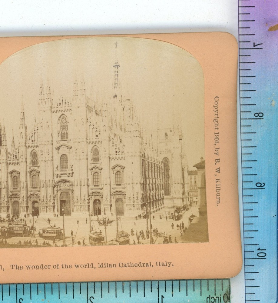Wonder of World Milan Cathedral Italy B.W. Kilburn Stereoview