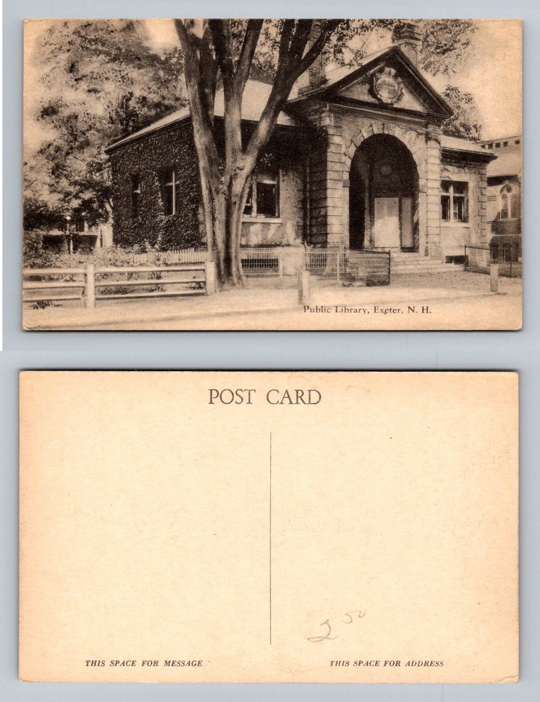 Exeter, NH-New Hampshire, Public Library Ivy Covered Exterior Vintage Postcard