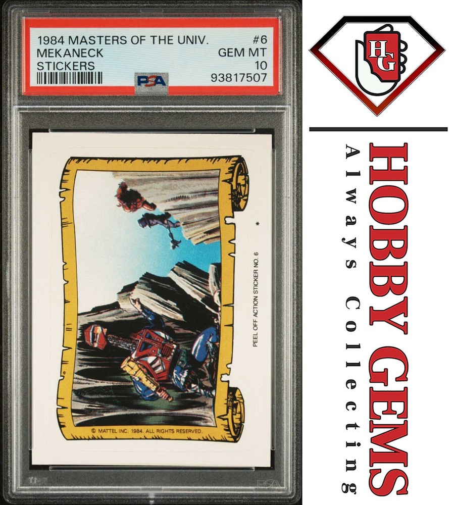 MEKANECK & SKELETOR PSA 10 1984 Masters of the Universe Sticker #6 C2