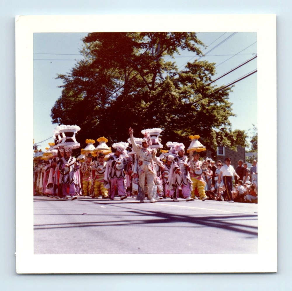 Old Vintage Square Color Photo MARTI GRAS PARADE STREET SCENE SNAPSHOT PIC