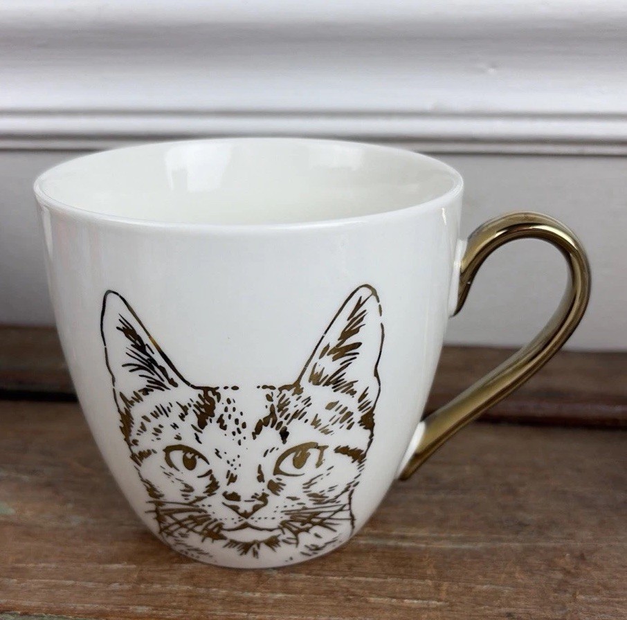 Cambridge Limited Edition Gold Kitty Cat Coffee Tea Mug Cup Kitten Large