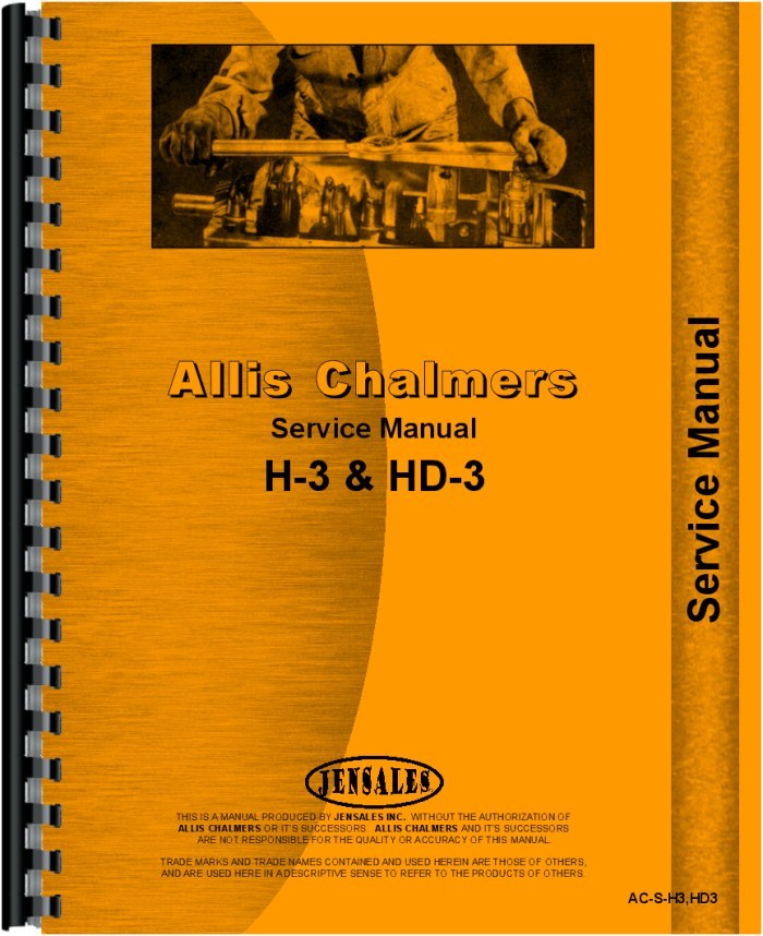 Allis Chalmers H3 HD3 Crawler Tractor Service Manual AC-S-H3 HD3