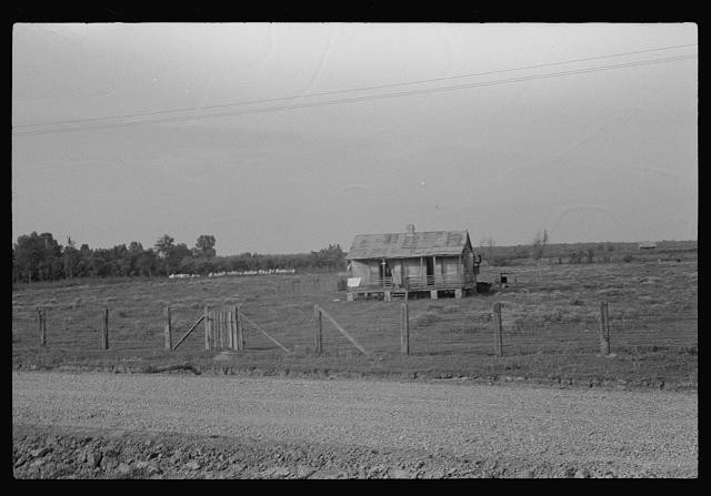 Photo:1930s Rural Farmhouse Fence Country Road Farm Landscape