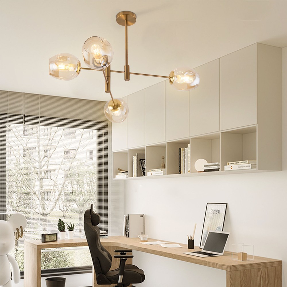 Modern Ceiling Light Contemporary Globe Glass Shade Chandelier Pendant Lamp