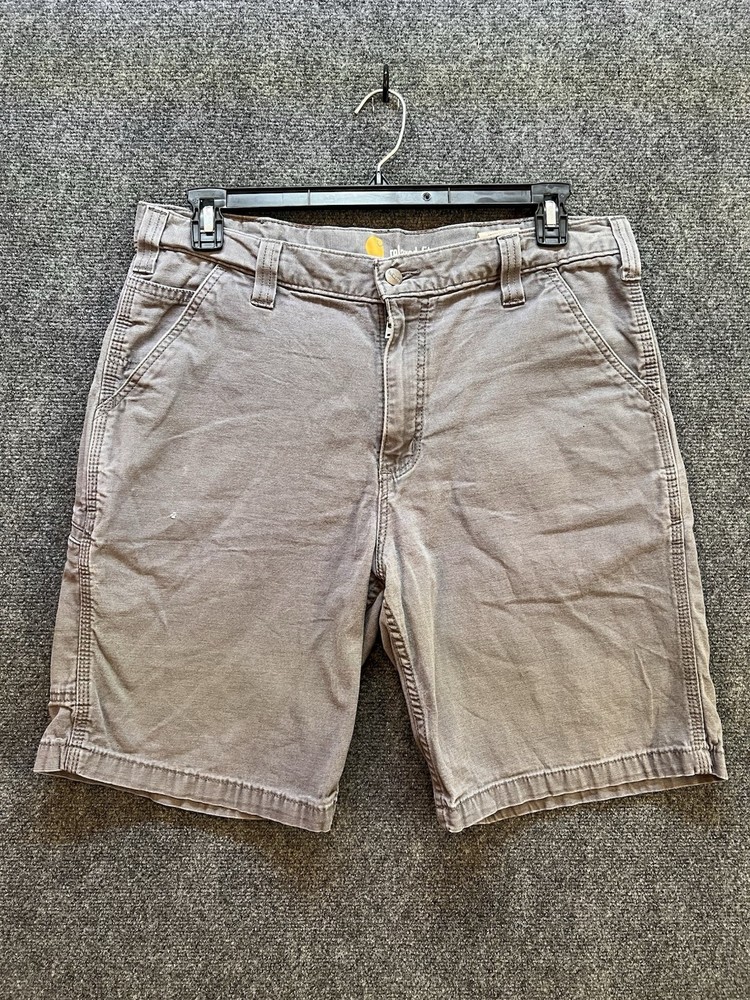 Carhartt Gray Relaxed Fit Shorts Mens 36 Rugged Canvas Workwear 102514-039