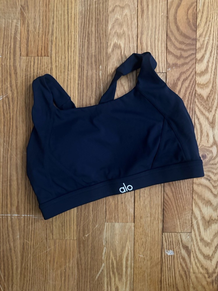 Alo Yoga black sports bra with built in bra, Size L