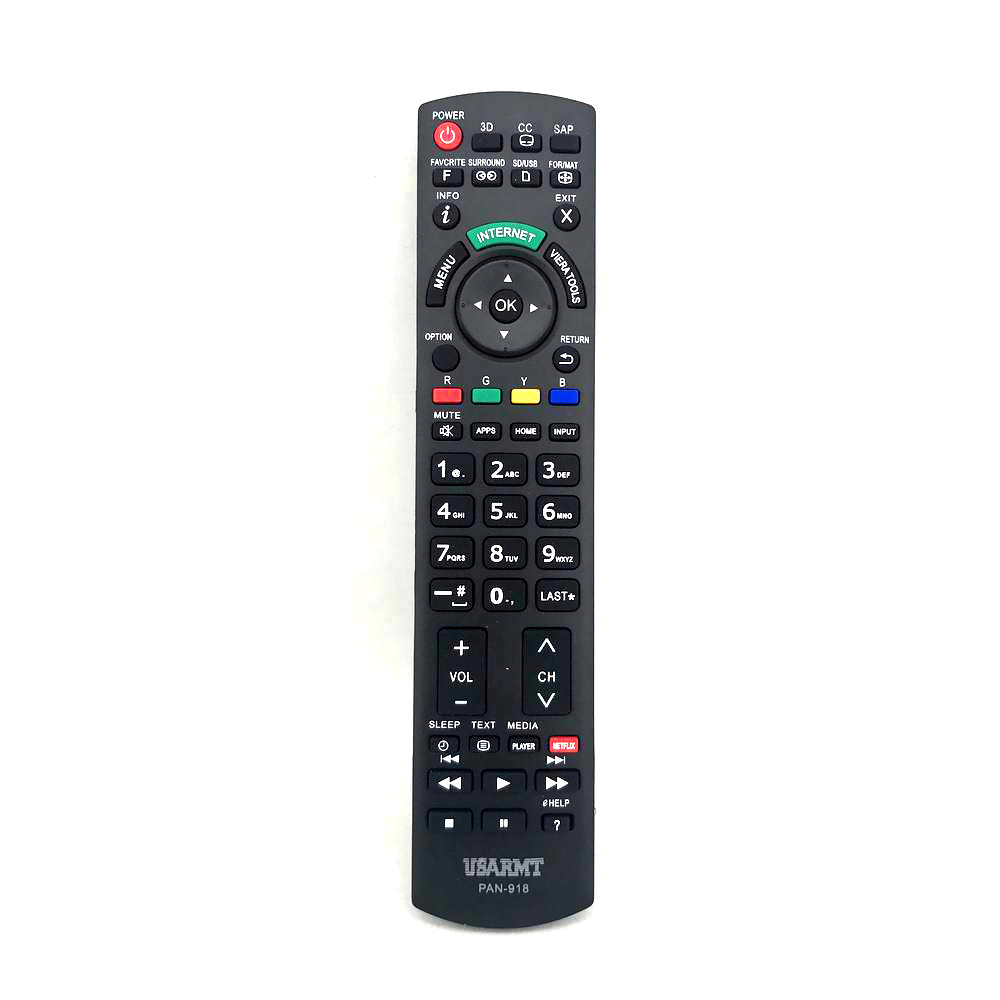 New PAN-918 Universal Remote Control for Panasonic Netflix 3D TVs Model N2QAYB000485 Replacement