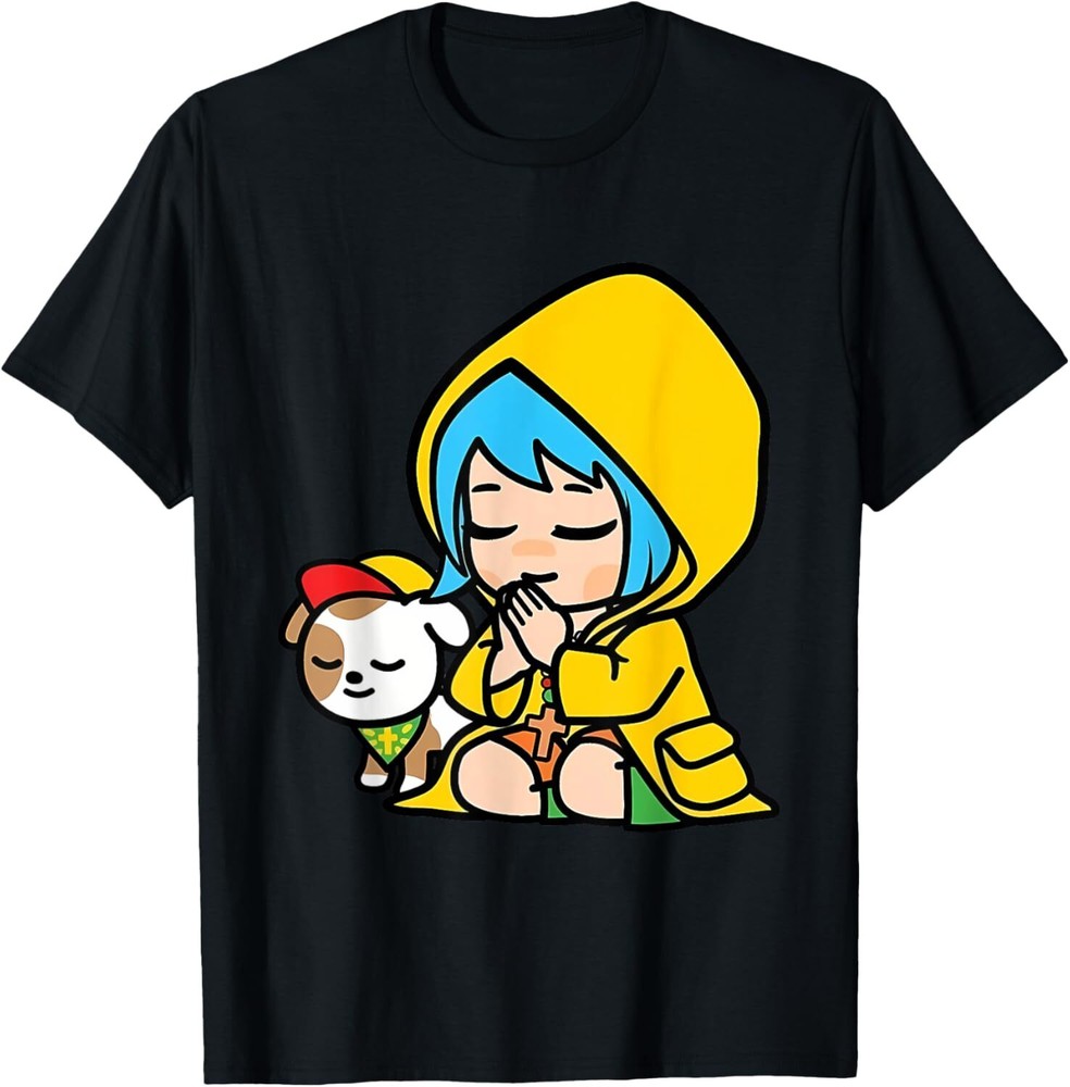 Luce Praying Catholic Pilgrim Vatican Anime Mascot 2025 T-Shirt Hoodie