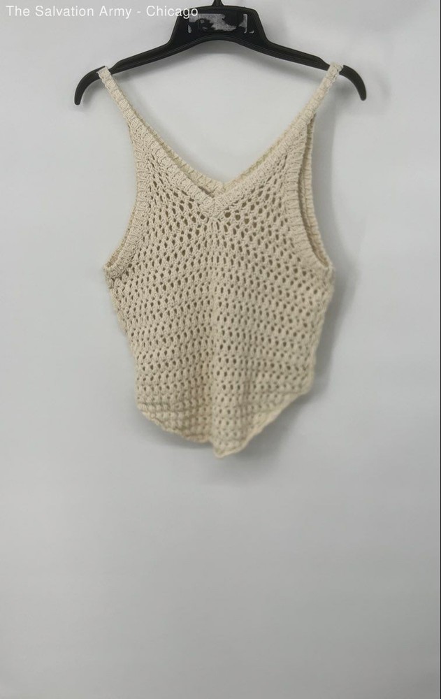 FP Beach Womens Cream Sleeveless Knitted Pullover Tank Top Size XS