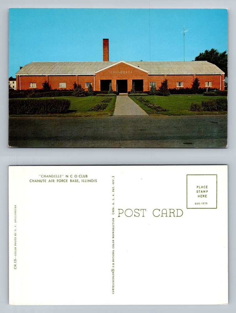 Rantoul, IL-Illinois, Chandelle NCO Club Chanute Air force Base Vintage Postcard